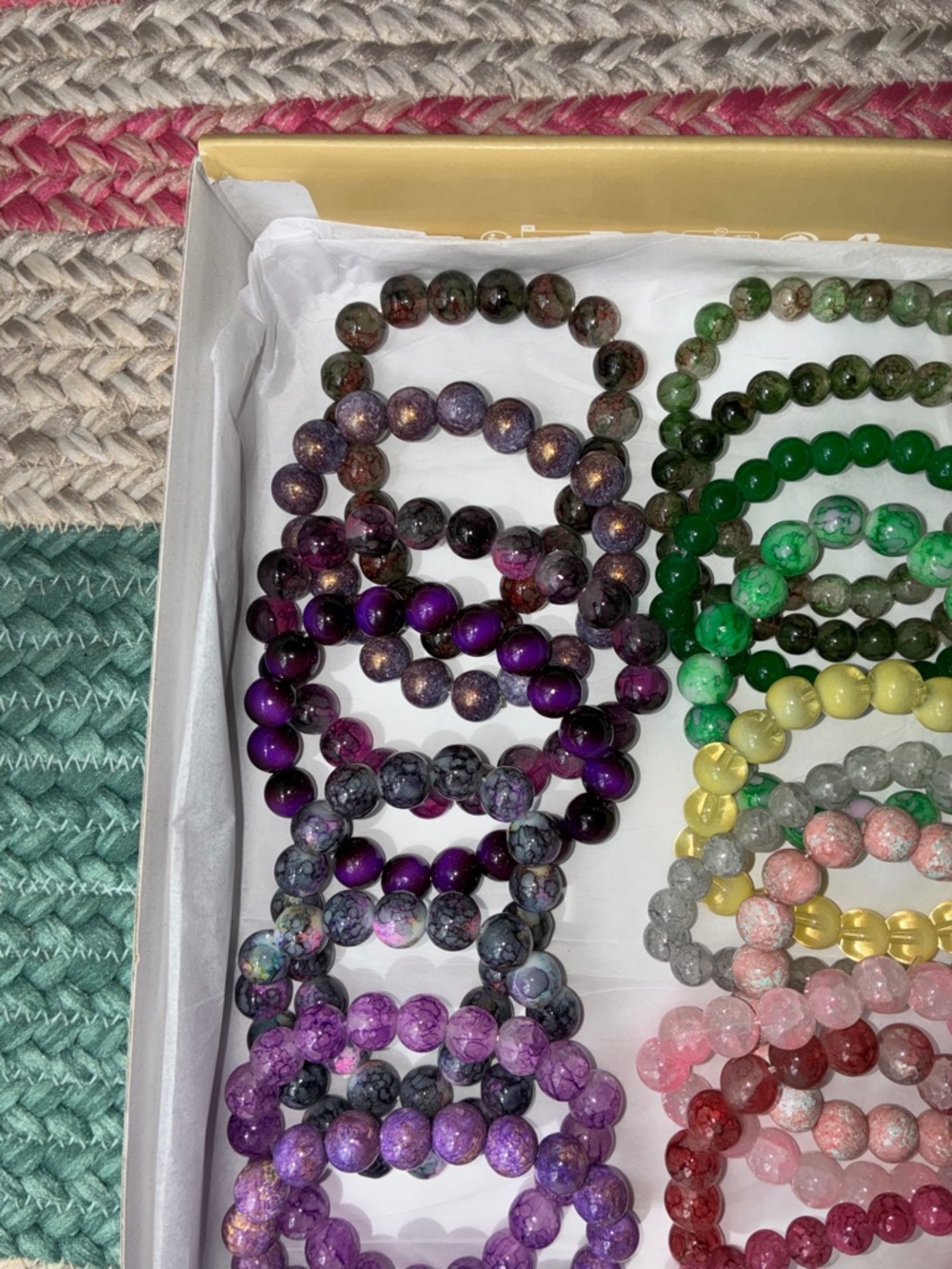 PICK ONE ☝️ Colorful GLASS BEADED Stretch Bracelet - Multi-Color Options - Picture 8 of 9
